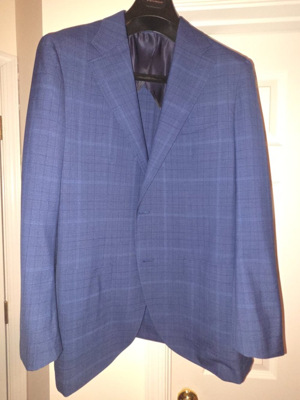 Spier & Mackay 46 Blue Suit Drago Super 130s Wool Patch Pocket Unhemmed 40
